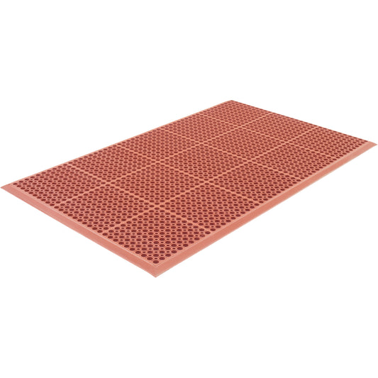 Edgewood Matting Competitor Series Mats, Slotted, 3' x 5' x 7/8", Orange, Natural Rubber
