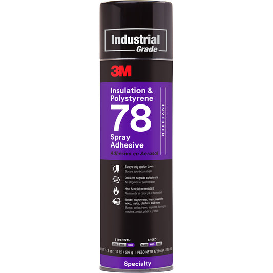 Polystyrene Foam Insulation 78 Spray Adhesive, 24 oz., Aerosol Can, Clear