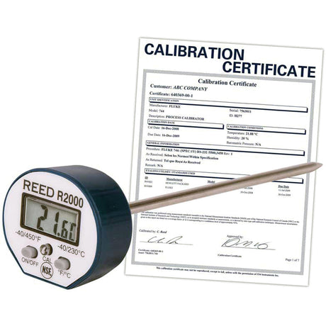 Thermometer with ISO Certificate, Contact, Digital, -40-450°F (-40-230°C)