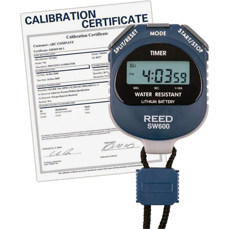 REED™ SW600 Stopwatch with ISO Certificate, Digital, Water Resistant