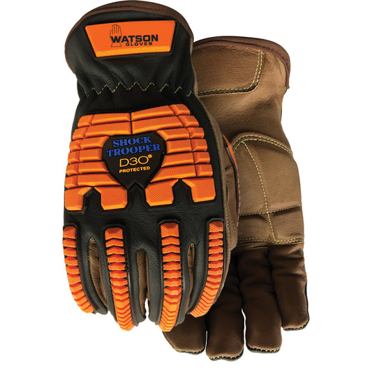 Watson Gloves Drill Sergeant Impact Gloves, Large, Grain Leather Palm, Slip-On Cuff