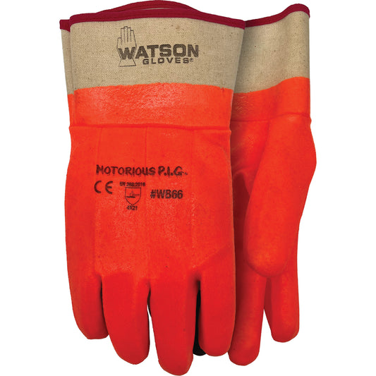 Watson Gloves Notorious P.I.G. Gloves, One Size, PVC/Nitrile Coating, Jersey Shell