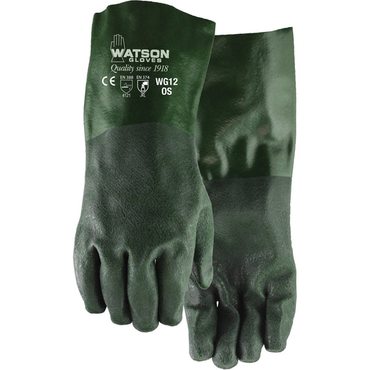 Watson Gloves Dura Dip Gloves, 12" L, PVC, Jersey Inner Lining