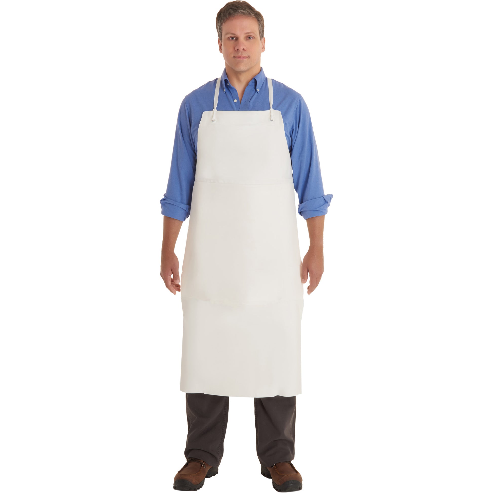 Ansell AlphaTec® 56-101 PVC Apron, PVC/Vinyl, White, 33" W x 44" L