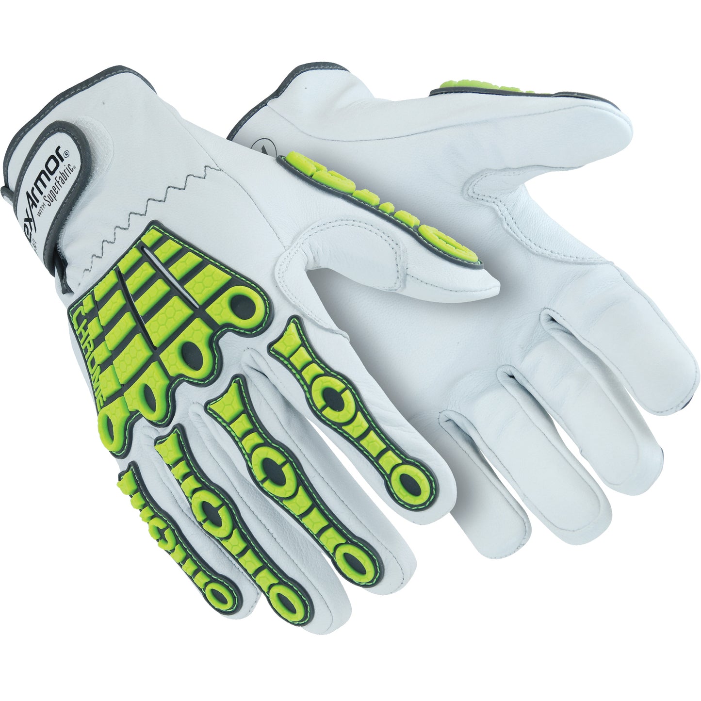 Hexarmor Chrome Series® 4080 Cut-Resistant Gloves, 8/Medium, Goatskin Palm, Hook & Loop Cuff