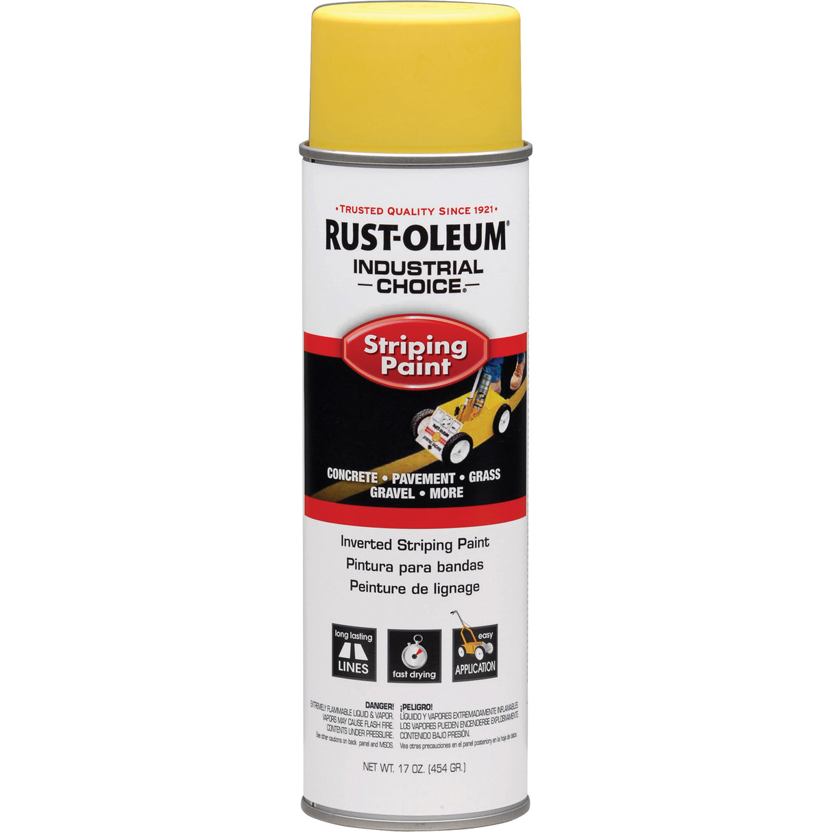 Industrial Choice® S1600 System Inverted Striping Spray Paint, Yellow, 18 oz., Aerosol Can