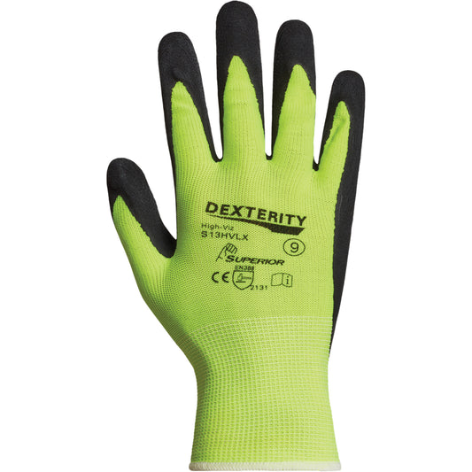 Superior Glove Works Ltd. Dexterity® Coated Gloves, 8, Latex Coating, 13 Gauge, Polyester Shell