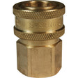 DQC E-Series Straight-Through Interchange Coupler, Brass, 3/4", Female NPTF, 1700 PSI