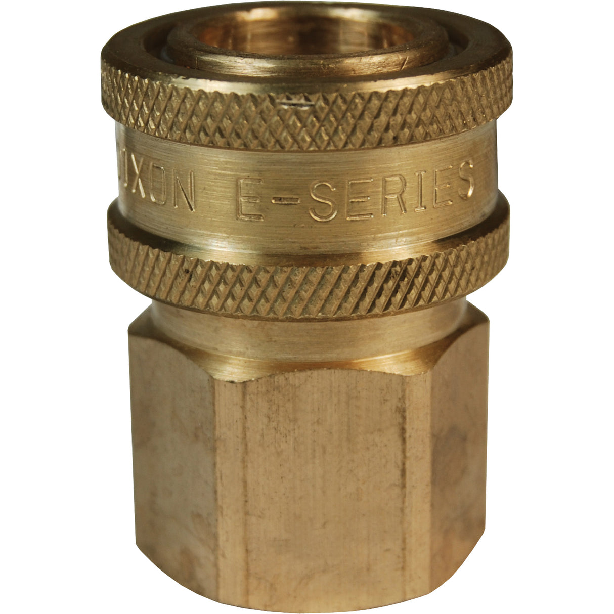 DQC E-Series Straight-Through Interchange Coupler, Brass, 3/4", Female NPTF, 1700 PSI