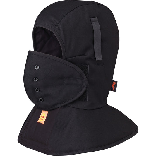 Pioneer 565A Flame Resistant Quilted Long Neck Hardhat Liner, Black, Cotton