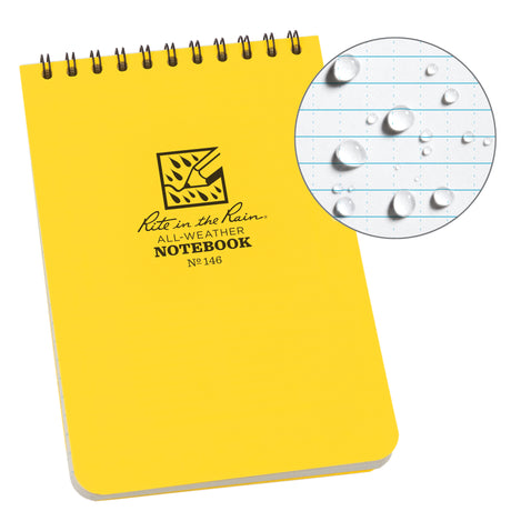 Pocket Top-Spiral Notebook, Soft Cover, Yellow, 100 Pages, 4" W x 6" L