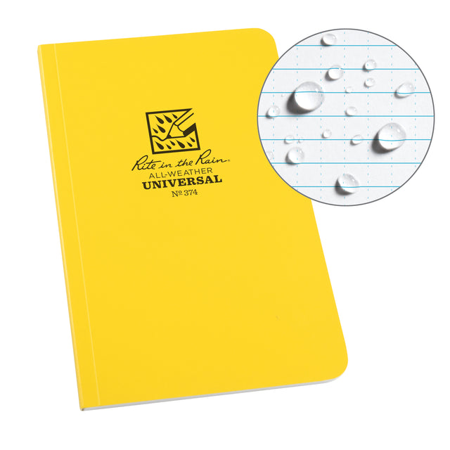 Field-Flex Bound Book, Soft Cover, Yellow, 128 Pages, 4-5/8" W x 7-1/4" L