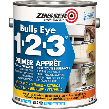 Bulls Eye 1-2-3® Water-Base Primer, 3.78 L, Gallon, White