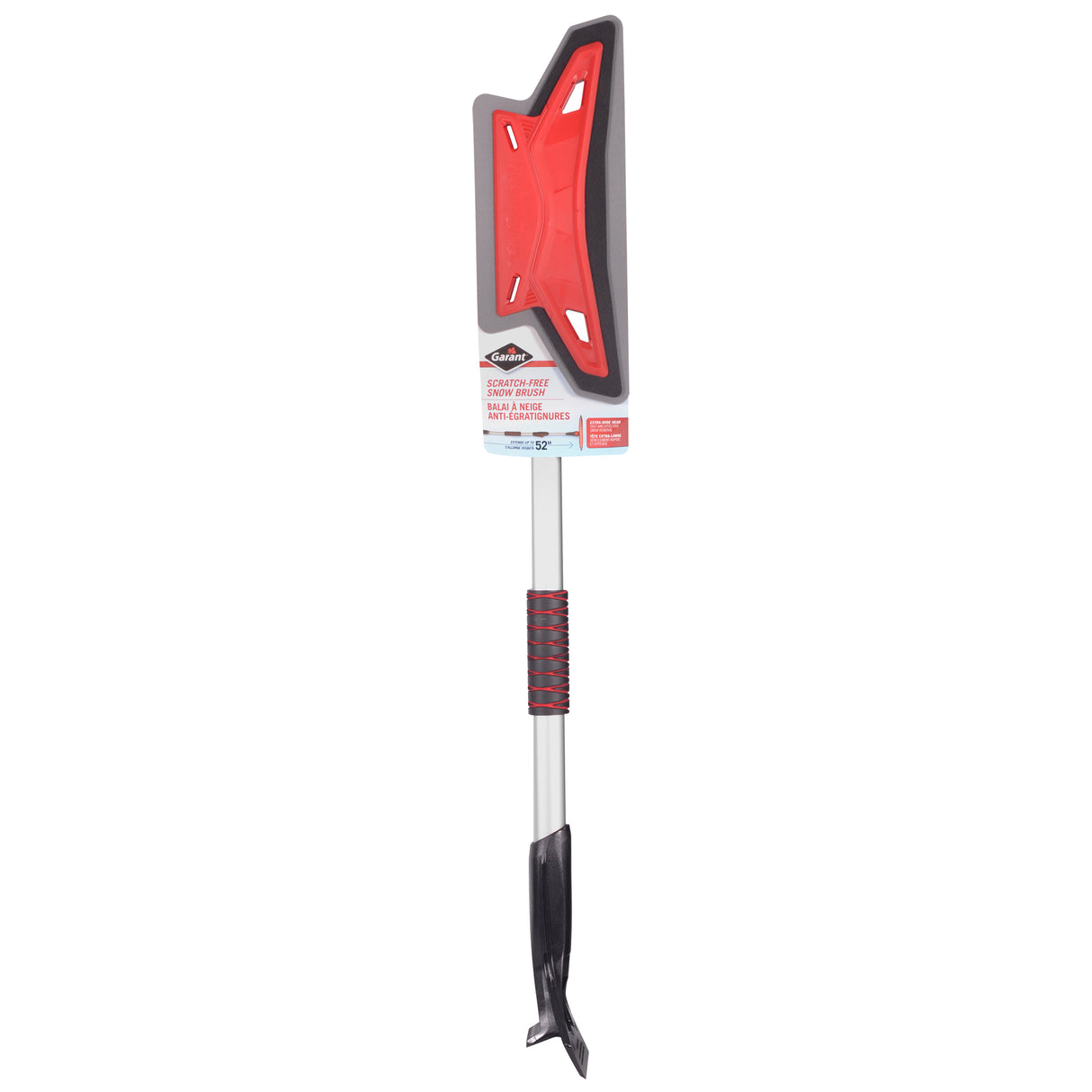 Scratch-Free Snow Blade, Telescopic, EVA Foam Blade, 52" Long, Red