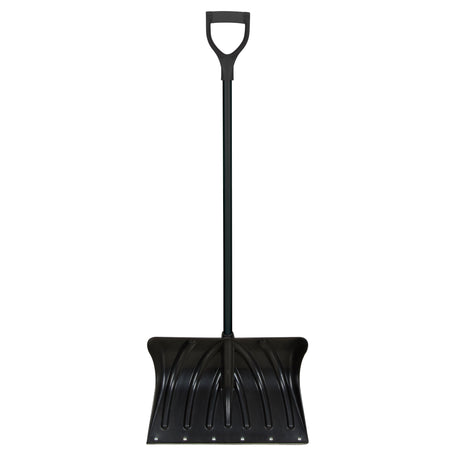 Poly Snow Shovel with Steel Wear Strip, Polypropylene Blade, 19-3/4" Wide, D-Grip Handle, Wearstrip Included
