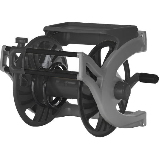 Deluxe Wall-Mount Hose Reel, 225', Aluminum/Poly-Plastic