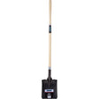 Heavy-Duty Square Shovel, Hardwood, Carbon Steel Blade, Straight Handle, 48" Long