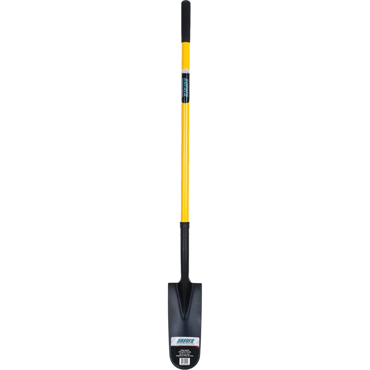 Drain Spade Shovel, Tempered Steel, 14" x 6" Blade, 46" L, Straight Handle