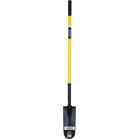 Drain Spade Shovel, Tempered Steel, 14" x 6" Blade, 46" L, Straight Handle
