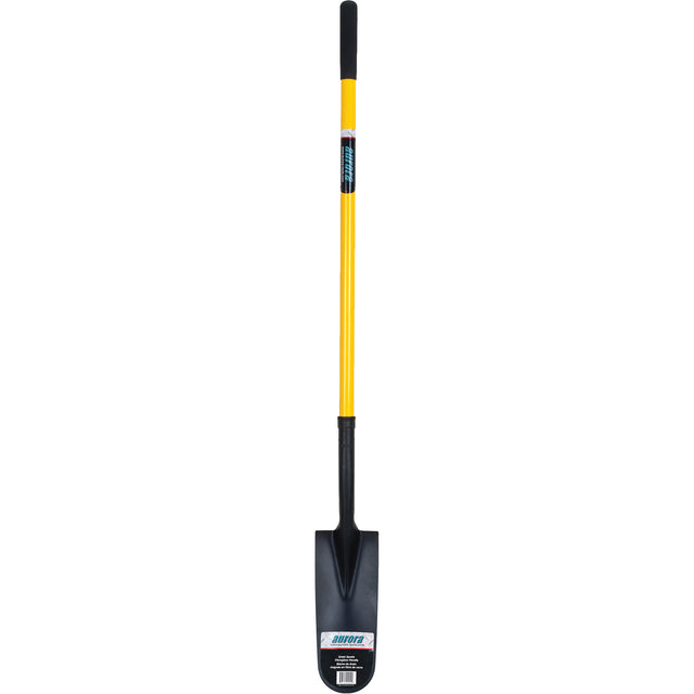 Drain Spade Shovel, Tempered Steel, 14" x 6" Blade, 46" L, Straight Handle