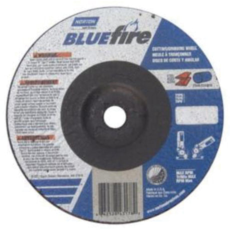 Bluefire® Depressed Centre Wheel, 4" x 1/8", 3/8" Arbor, Aluminum Oxide/Zirconia Alumina, Type 27
