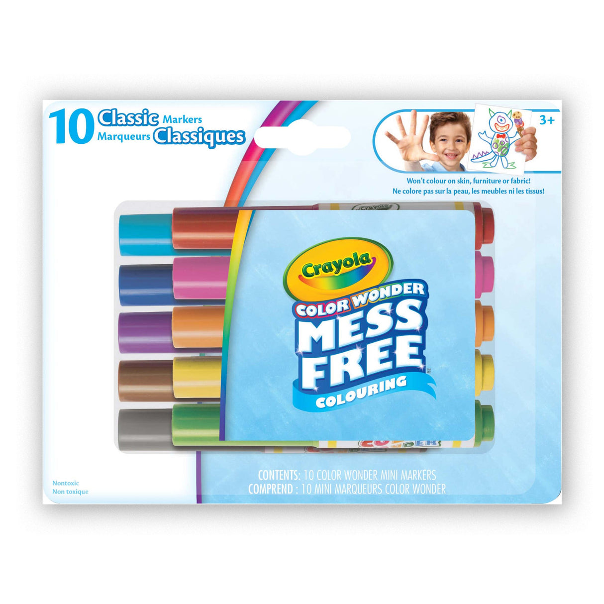 Crayola Color Wonder Mess-Free Mini Markers Classic, 10 Count (Case of 12)