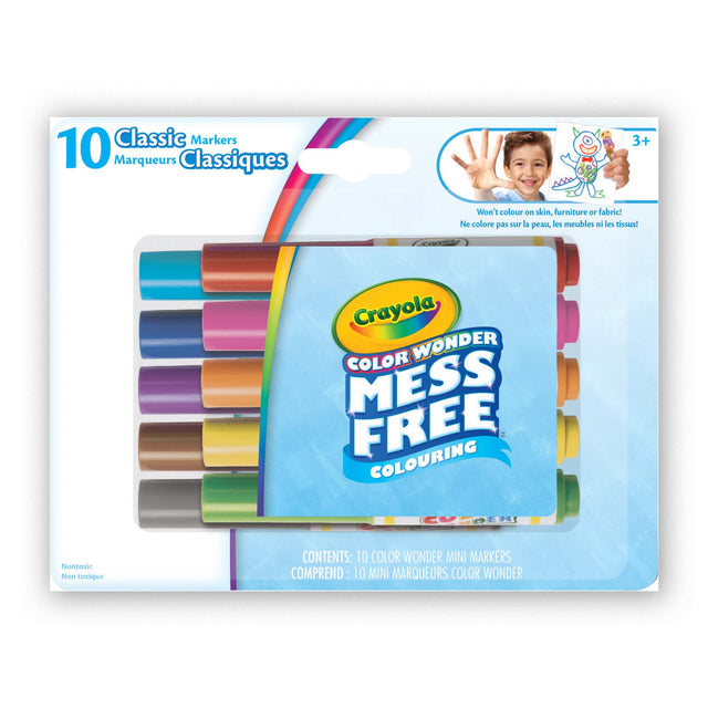 Crayola Color Wonder Mess-Free Mini Markers Classic, 10 Count (Case of 12)