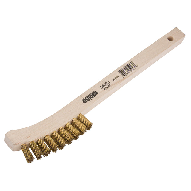 Small Cleaning Scratch Brushes, Brass, 2 x 9 Wire Rows, 8-5/8" Long