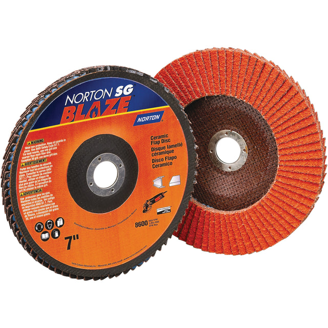 Flap Wheels- Sg Blaze R980, 5" x 7/8", Type 29, 40 Grit, Ceramic