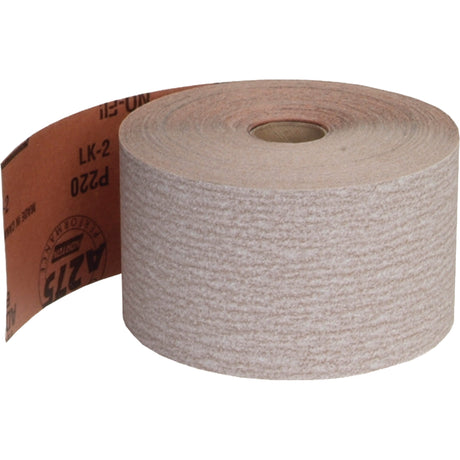 Abrasive No-Fil PSA Paper Roll, Aluminum Oxide, 2-3/4" W x 135' L, 220 Grit