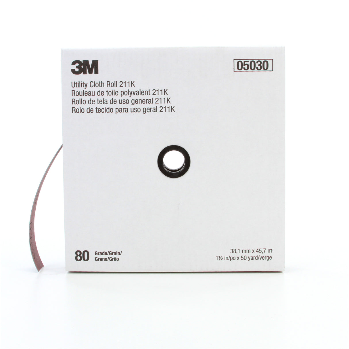 Utility Roll 211K, Aluminum Oxide, 1-1/2" W x 150' L, 80 Grit