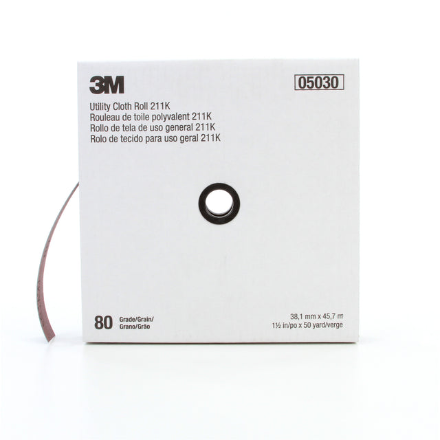 Utility Roll 211K, Aluminum Oxide, 1-1/2" W x 150' L, 80 Grit