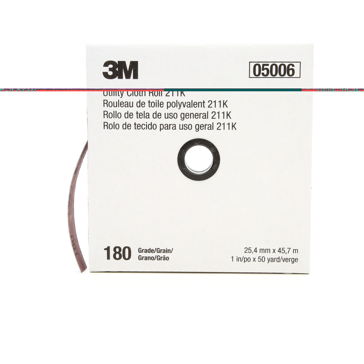 Utility Roll 211K, Aluminum Oxide, 1" W x 150' L, 180 Grit