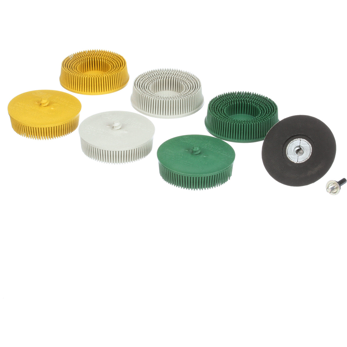 Roloc™ Bristle Disc Kit, Aluminum Oxide, Several Grit, 3" Dia.