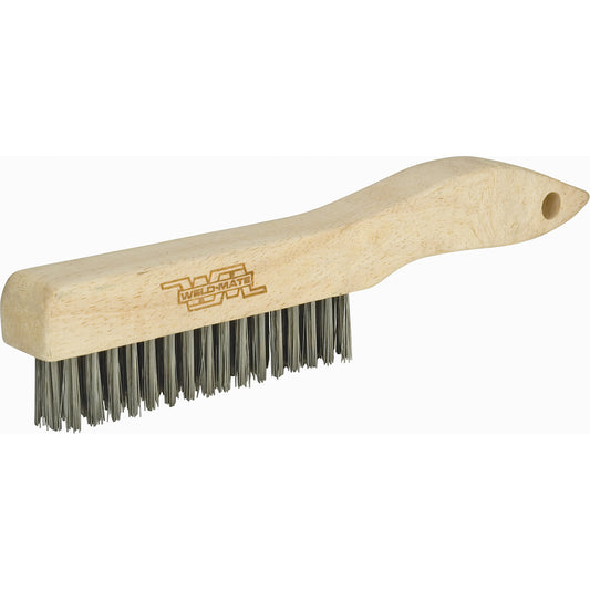 Shoe Handle Industrial-Duty Scratch Brush, Stainless Steel, 4 x 16 Wire Rows, 10-1/4" Long