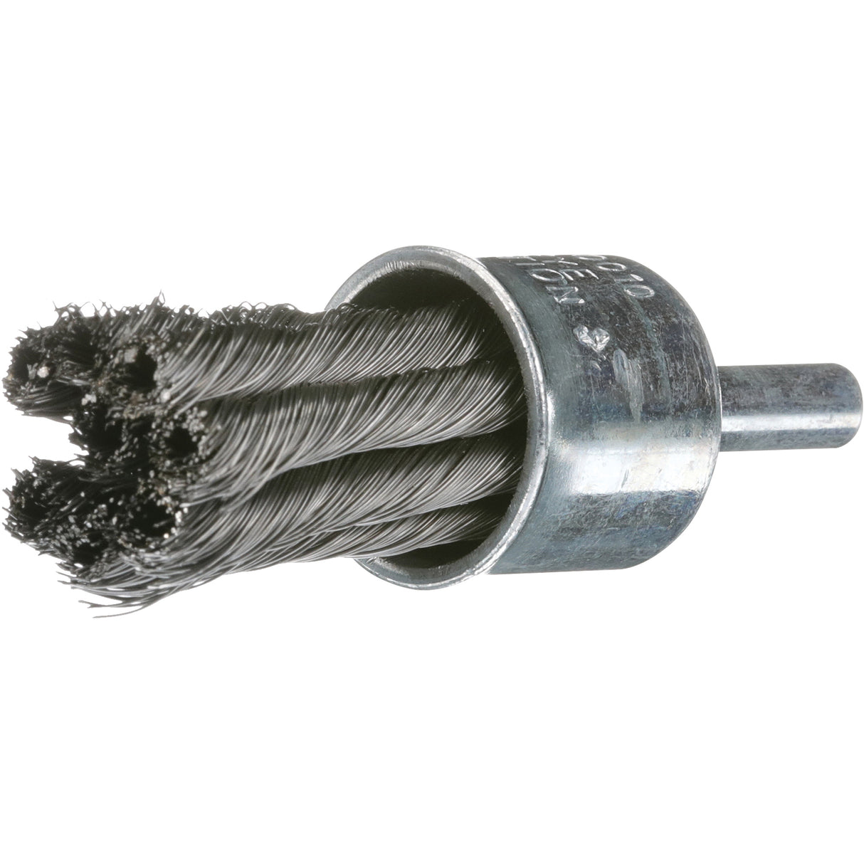 Knot Wire End Brush, 1" Dia., 0.02" Wire Dia., 1/4" Shank