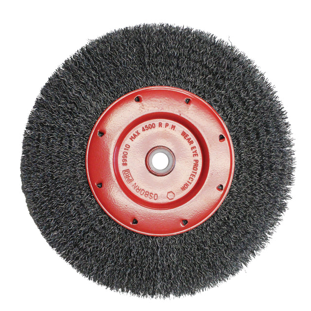Economy Crimped Wire Wheel Brushes - Narrow Face, 6" Dia., 0.014 Fill, 2" Arbor
