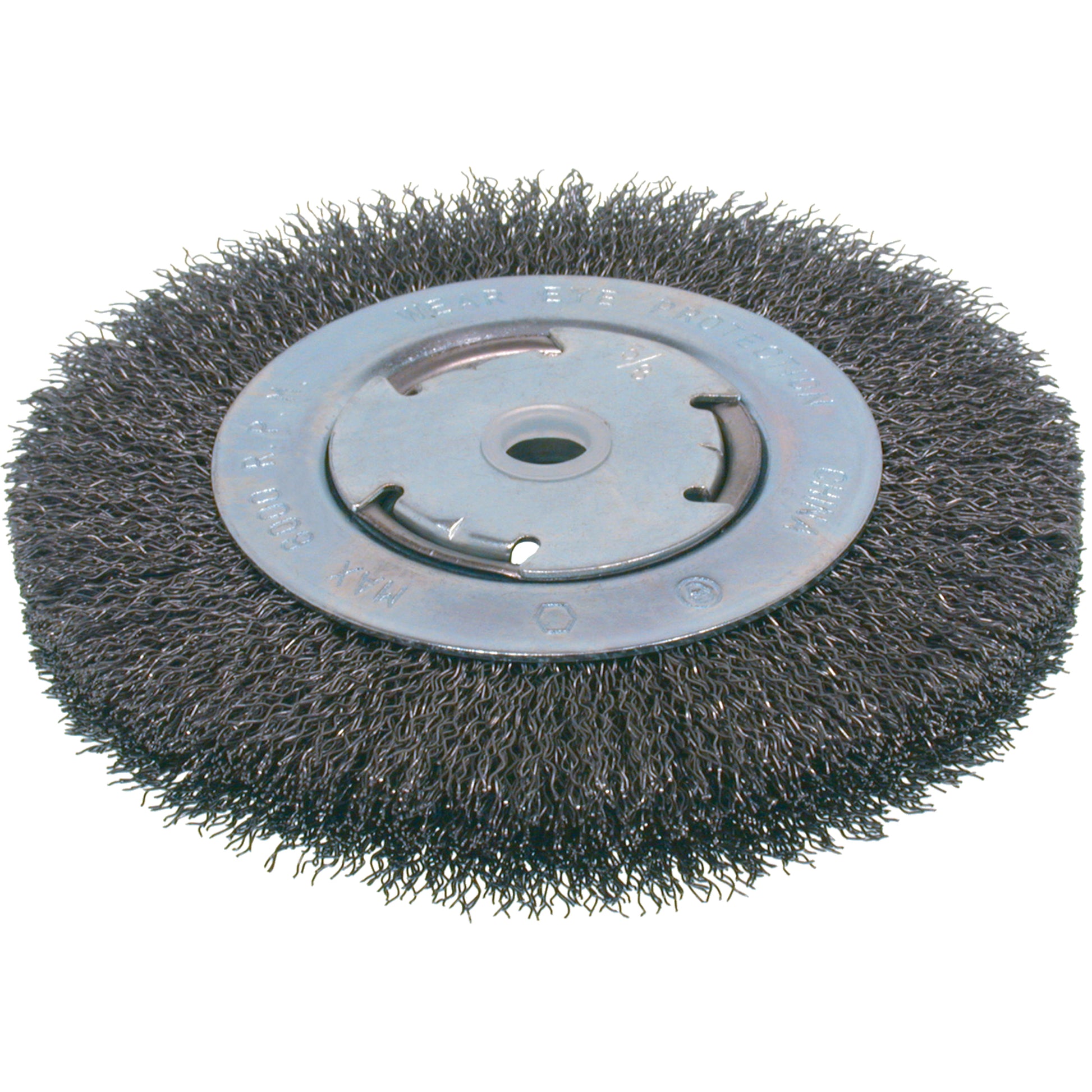 Economy Crimped Wire Wheel Brushes - Medium Face, 6" Dia., 0.014 Fill, 2" Arbor