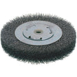 Economy Crimped Wire Wheel Brushes - Wide Face, 8" Dia., 0.014 Fill, 2" Arbor