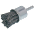 Economy Knot Wire End Brush, 1" Dia., 0.014 Wire Dia., 1/4" Shank