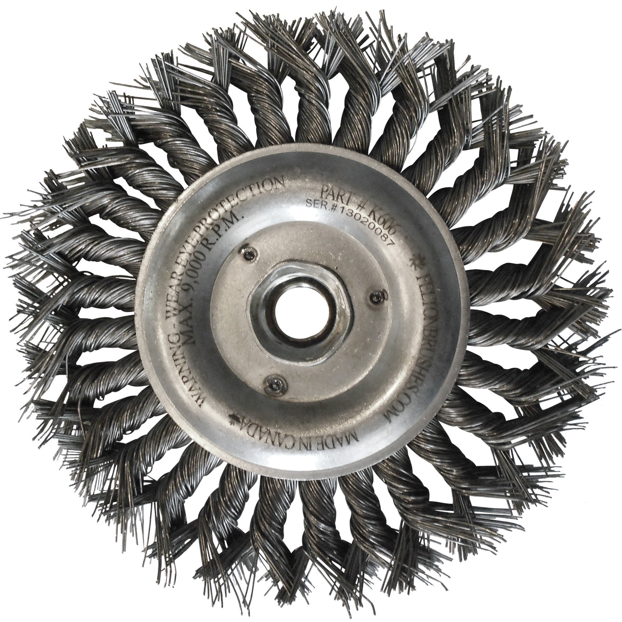 Wire Wheel Brushes, 6" Dia., 0.014" Fill, 5/8"-11 Arbor, Steel