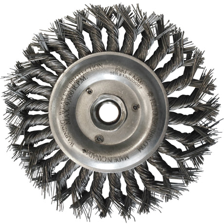 Wire Wheel Brushes, 6" Dia., 0.014" Fill, 5/8"-11 Arbor, Steel