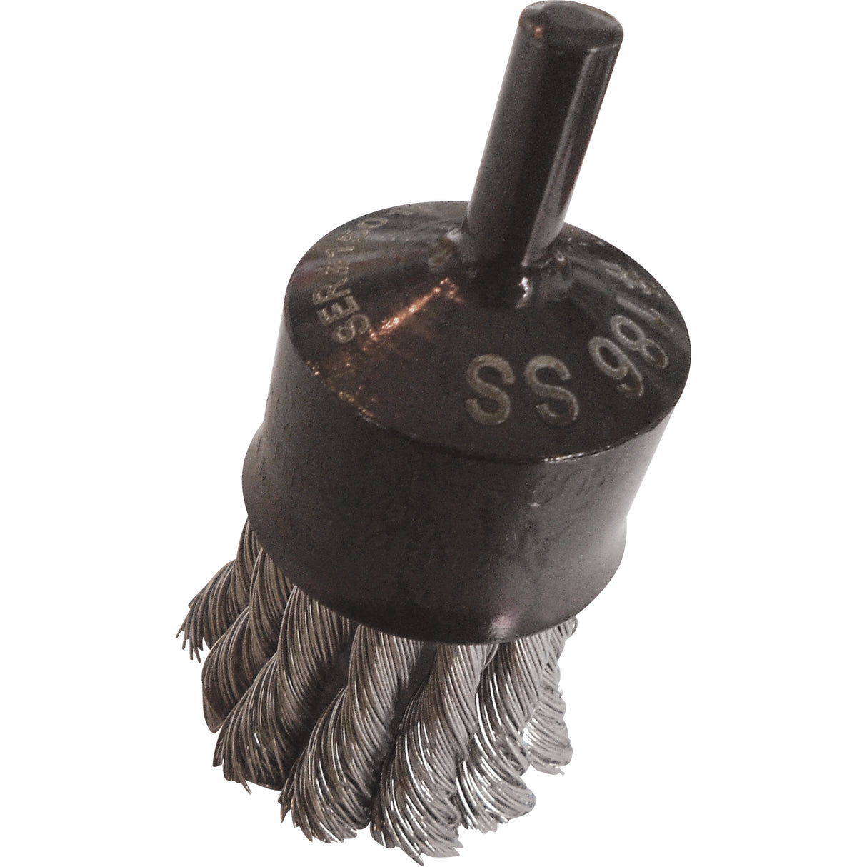 Knotted Wire End Brushes, 1" Dia., 0.020" Wire Dia., 1/4" Shank