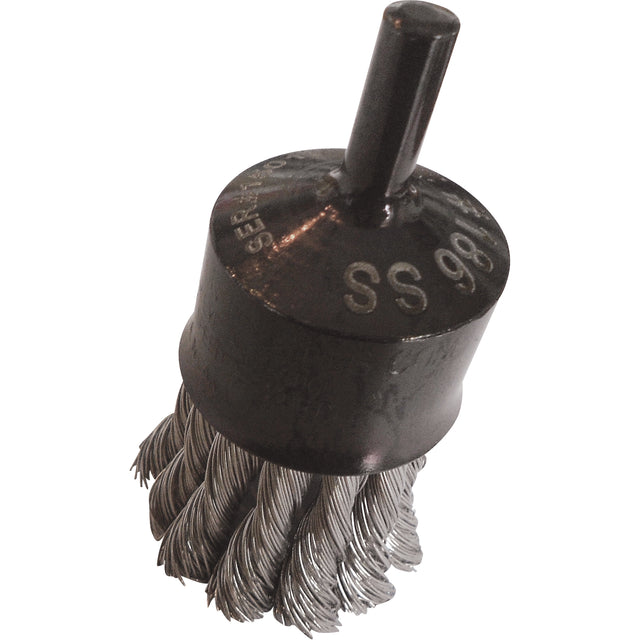 Knotted Wire End Brushes, 1" Dia., 0.020" Wire Dia., 1/4" Shank