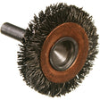 Circular Crimped Wire End Brushes, 3", 0.014" Fill, 1/4" Shank
