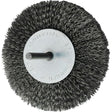 Circular Crimped Wire End Brushes, 4", 0.008" Fill, 1/4" Shank