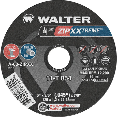 ZIP XXTREME™ Cutting Wheel, 5" x 3/64", 7/8" Arbor, Type 1, Aluminum Oxide, 12200 RPM