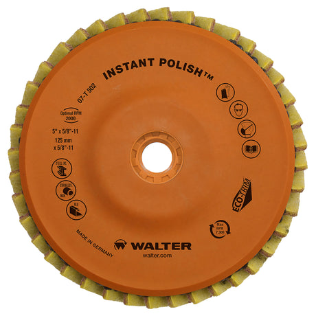 Instant Polish™ Flap Disc, 5" x 5/8"-11, Type 27, Very Fine Grit, Zirconium