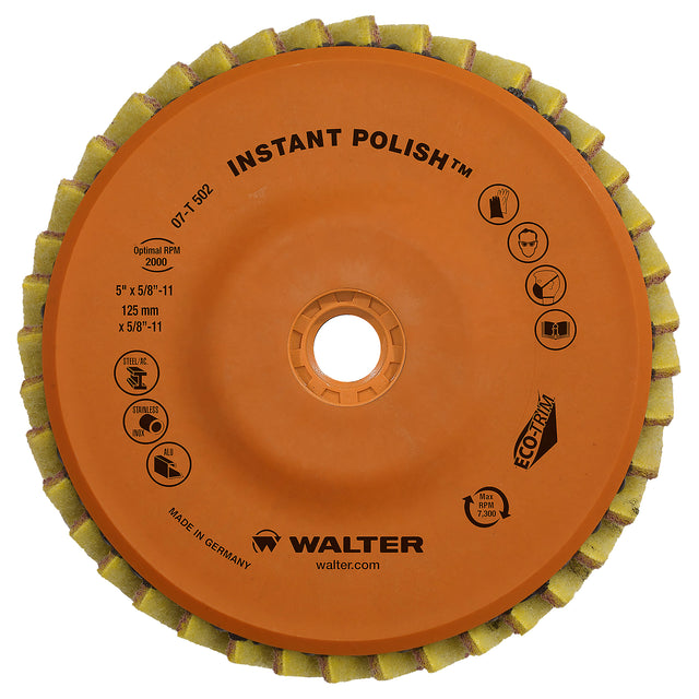 Instant Polish™ Flap Disc, 5" x 5/8"-11, Type 27, Very Fine Grit, Zirconium