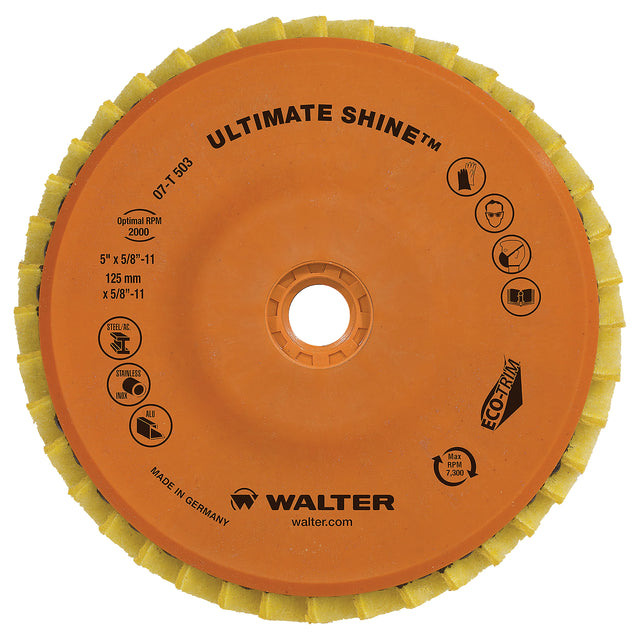 Ultimate Shine™ Flap Disc, 4-1/2" x 5/8"-11, Type 27, Very Fine Grit, Zirconium